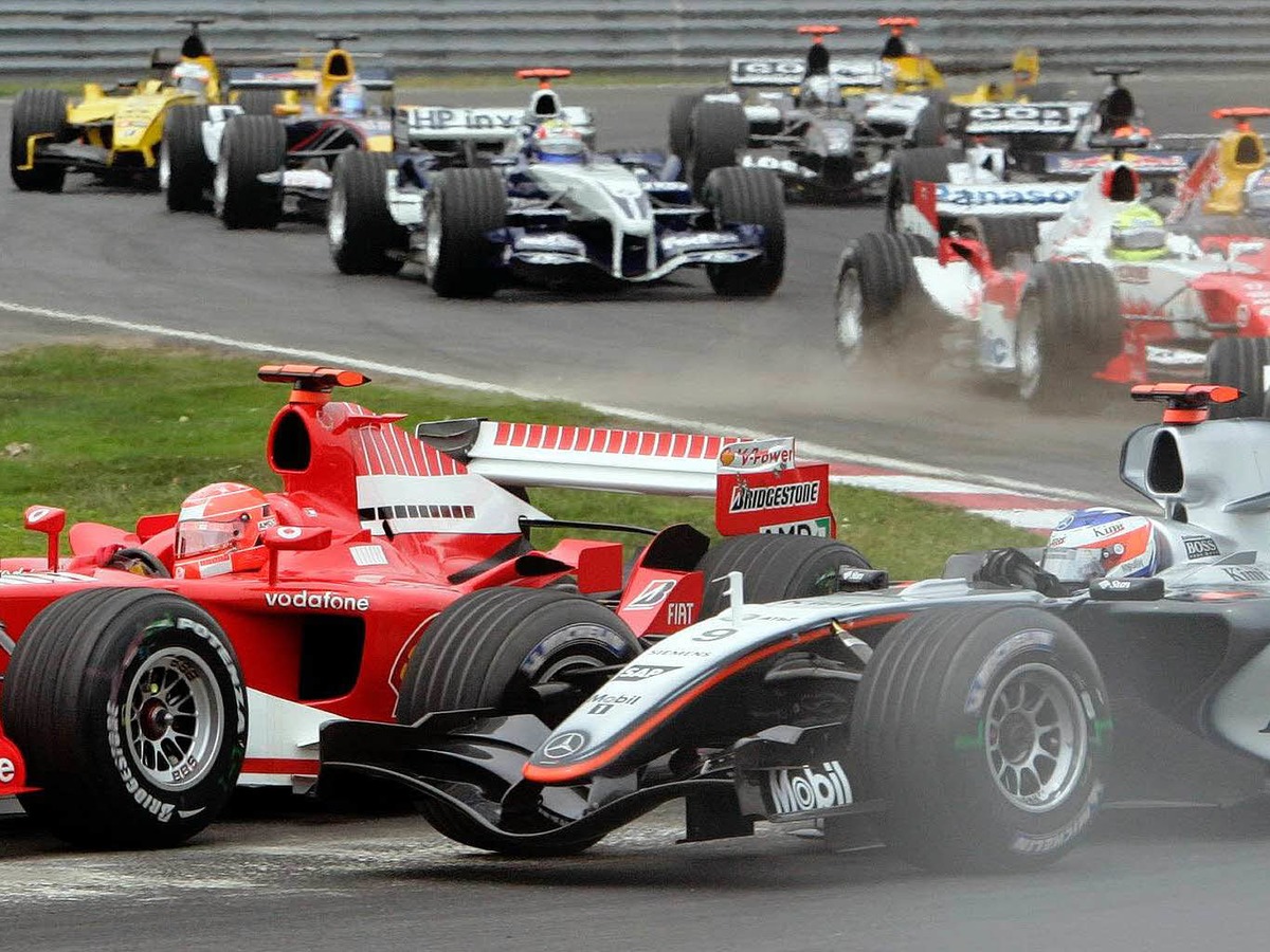 Ab jetzt Teampartner: Schumacher und Kimi Raikknen fahren fr Ferrari.