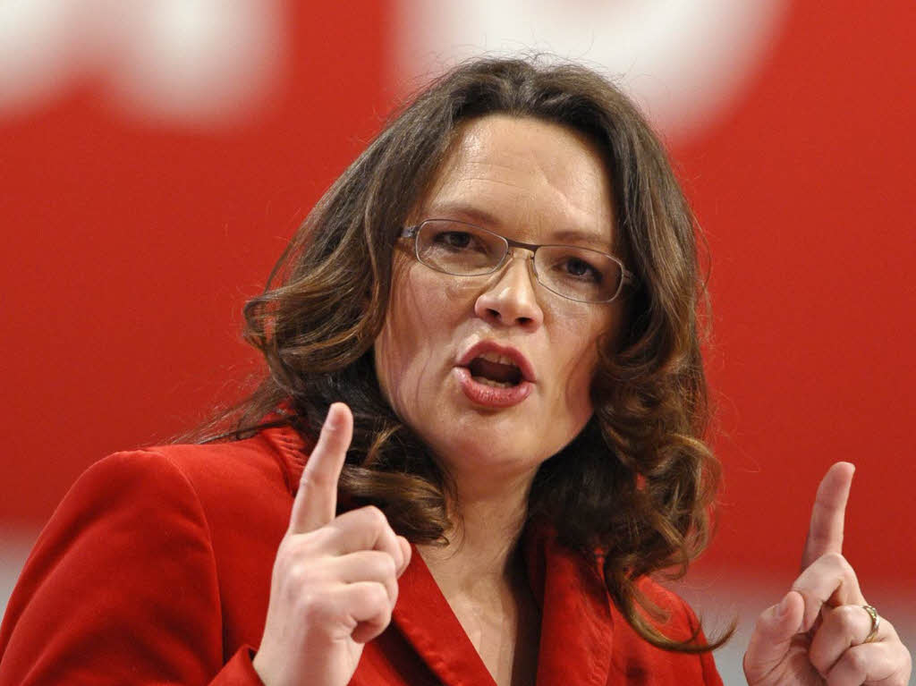 Stellvertretende SPD-Vorsitzende und im Wahlkampfteam für die Bildung zuständig: Andrea Nahles. Stellvertretende SPD-Vorsitzende und im Wahlkampfteam für die Bildung zuständig: Andrea Nahles.