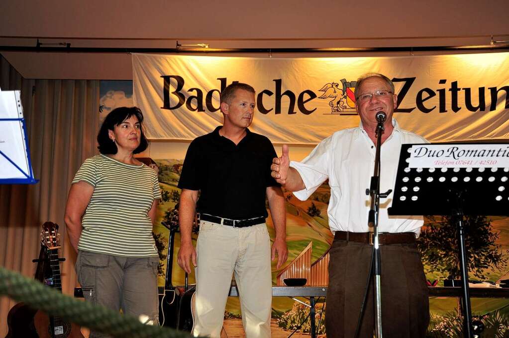 Begrung mit (von links): Ursula Hauber (Frderverein Kurgarten), BZ-Regionalverlagsleiter Markus Fangmann, Walter Gerspacher.