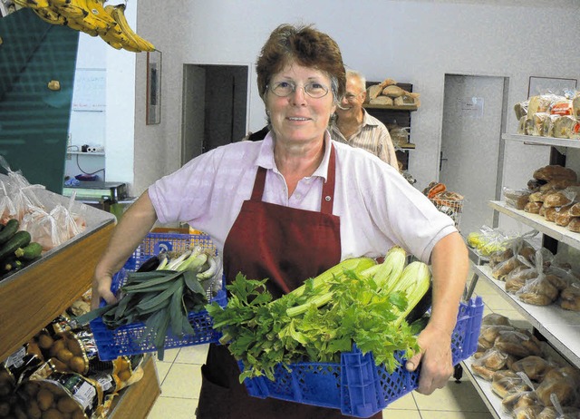 Ruth Mathis bringt frische Ware  fr d...dens an der Waldshuter Bergstrae.      | Foto: Martin