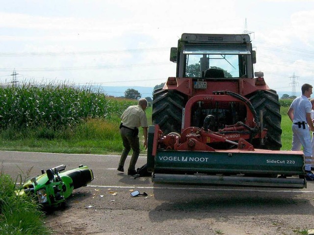 Der Traktor und das Motorrad  | Foto: Polizei