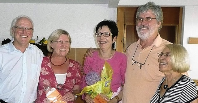 Anita Stbler  und  Andrea Riemensperg...r und Karin Haug wnschten alles Gute.  | Foto: Privat