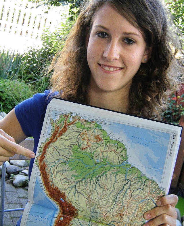 Da will sie hin: Anna Preiser aus Norsingen geht fr ein Jahr nach Peru.  | Foto: Anne Freyer