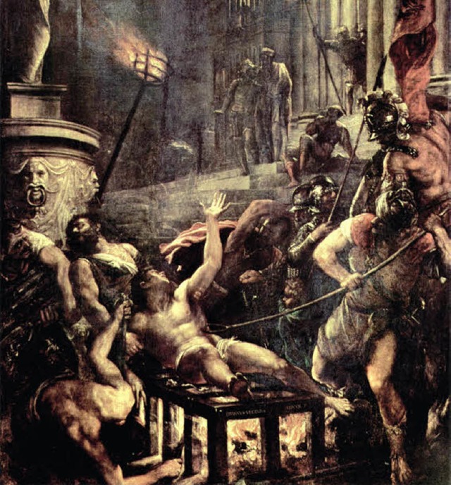 Laurentius auf dem Feuerrost, gemalt von Tizian   | Foto: privat