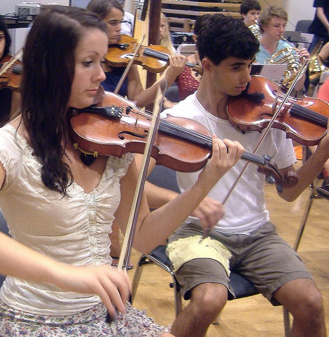 Zehn Tage haben die Musiker Zeit zum gemeinsamen ben     | Foto: Frey