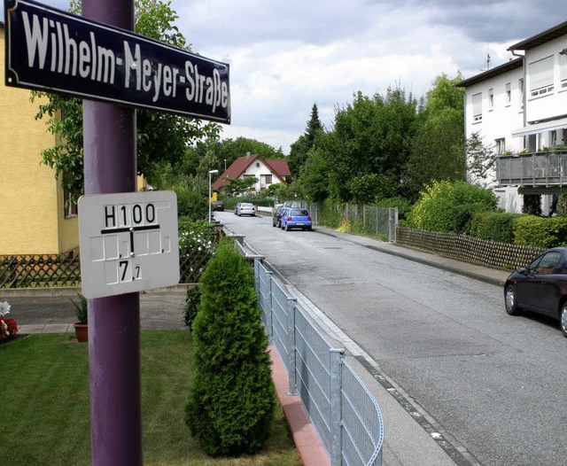 Diese Strae erinnert in Riegel an Wilhelm Meyer.  | Foto: David Seitz