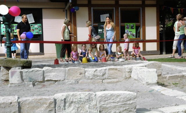 Die Kinder trommelten auf ihren Sandei...gelischen Kindergarten Pfistergssle.   | Foto: markus zimmermann-drkop