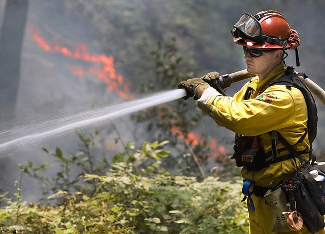 Tausende Feuerwehrleute sind  im Einsatz.  | Foto: dpa