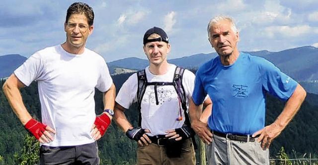 An einem Tag 75 Kilometer in den Beine...en Frank Allaut und Claudius Kienzler   | Foto: BZ