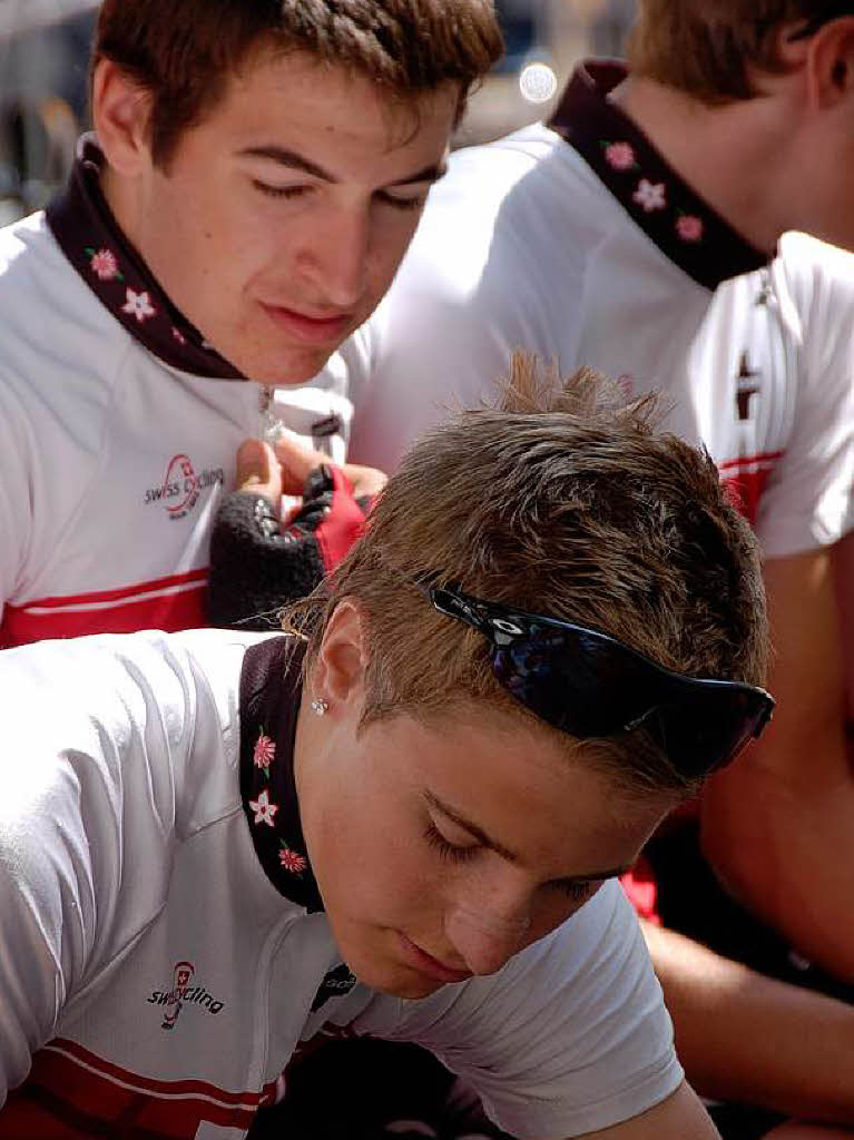 Die Schweizer Junioren vor dem Start Die Schweizer Junioren vor dem Start