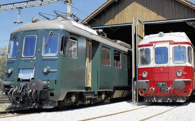 Eisenbahnromantik am Lokdepot Koblenz:...nz fuhren auch diese beiden Oldtimer.   | Foto: Huwiler