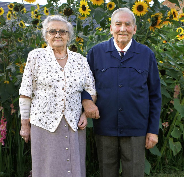 Maria Luise und Georg Jakob Stein sind seit 65 Jahren verheiratet.  | Foto: Sarah-Lena Stein