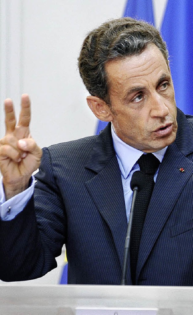 Sarkozy erklrt, wie er sich die Welt vorstellt.  | Foto: AFP