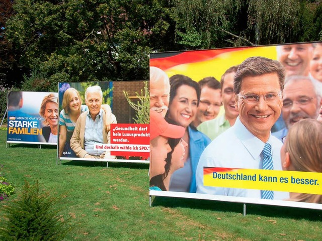 Sie strahlen von allen Plakaten: Politiker der groen Parteien   | Foto: Britta Kuck