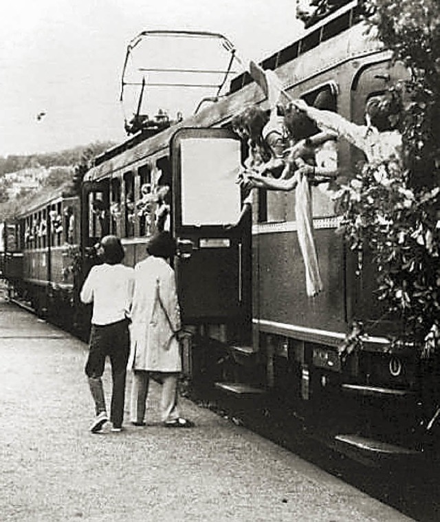 Die letzte Zugeinfahrt in den Bahnhof Wehr 1971  | Foto: privat