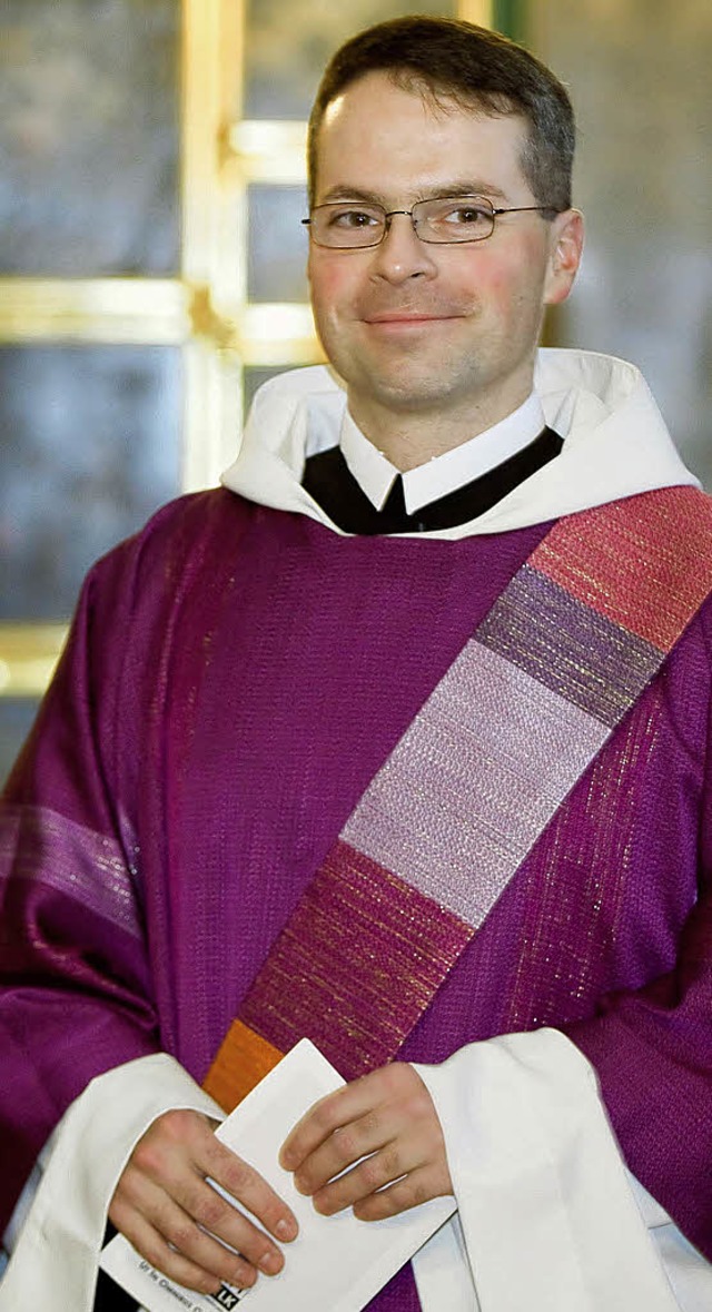 Christof Ftterer als &#8222;Pater Fel...; nach seiner Weihe zum Diakon  2008.   | Foto: Privat