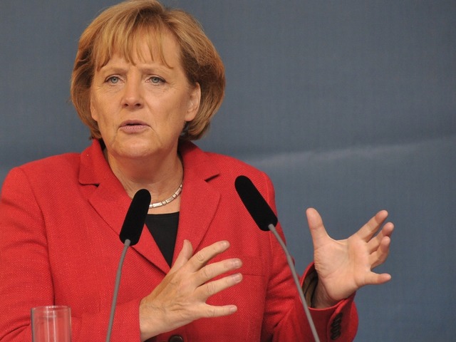 Angela Merkel macht in Freiburg Wahlkamof fr die CDU.  | Foto: Ingo Schneider
