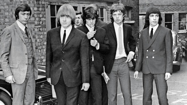 Die Stones: Charlie Watts, Brian Jones...r und  Bill Wyman   (von links)   1965  | Foto: AFP