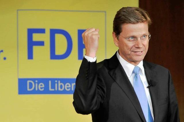 Westerwelle wirbt in Freiburg fr Schwarz-Gelb