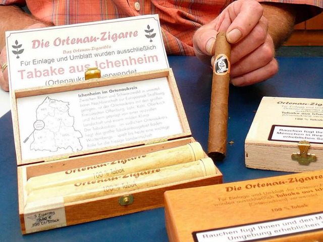 Geschftsidee und Denkmal fr den Tabakanbau in der Ortenau: die Ortenau-Zigarre  | Foto: Frank Leonhardt