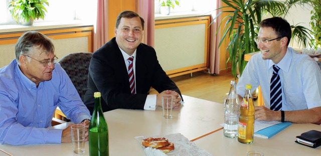 Bundestagskandidat Daniel Sander (Mitt...nhardt, Vorsitzender der CDU Hexental   | Foto: Barbara Schmidt