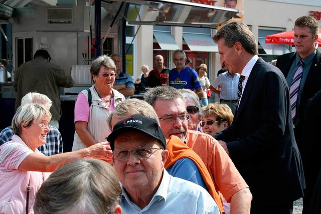 CDU-Kundgebung auf dem Emmendinger Marktplatz.  | Foto: Friederike Marx