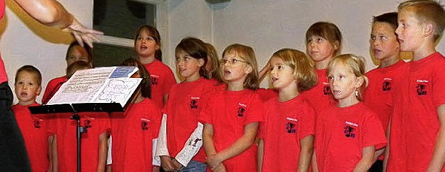 Rhrte die Gste des Festakts zum Jubi... Kinderchor des Musikvereins Eintracht  | Foto: Kirsten Lux
