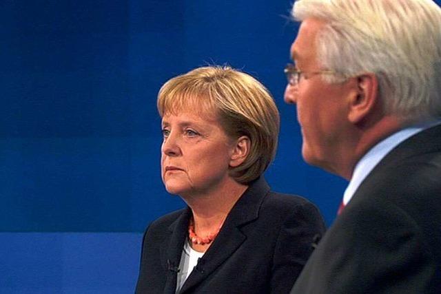 Fotos: Das TV-Duell Merkel gegen Steinmeier