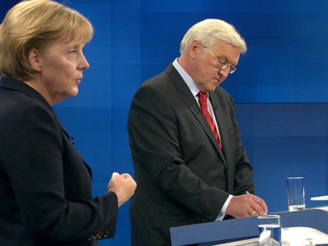 Steinmeier hat sich im TV-Duell besser als erwartet    geschlagen.  | Foto: dpa