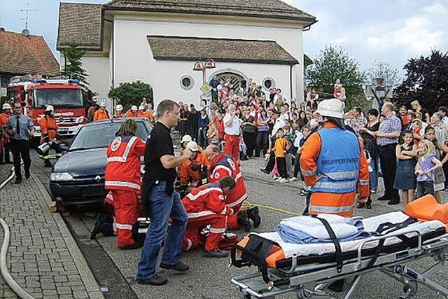 Simulierter Unfall findet Anklang