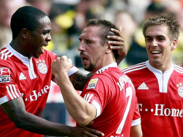 ind wieder selbstbewusste Bayern:  Eds...ck Ribery und Philipp Lahm (von links)  | Foto: ddp