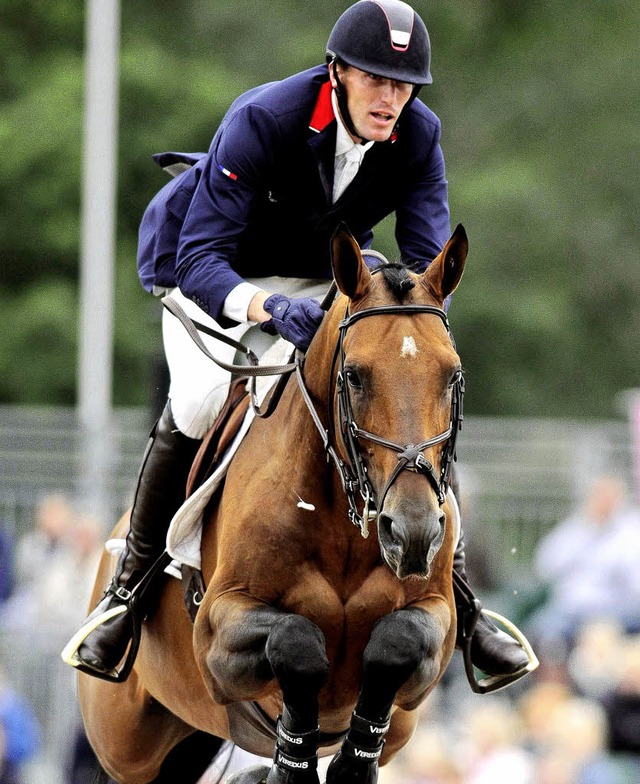 Springt im Schlosspark: Europameister Kevin Staut   | Foto: dpa