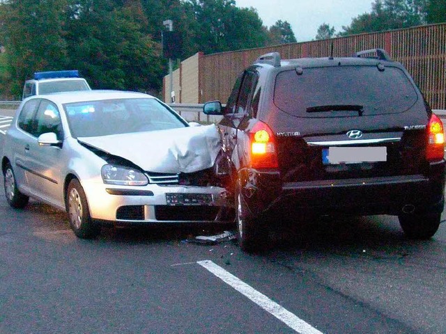 Erster Unfall an der neuen Ausfahrt Mitte in Wehr  | Foto: bz