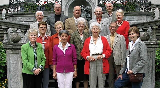 Wiedersehen nach 55 Jahren: 14 Schler...sschule trafen sich in Bad Sckingen.   | Foto: SUSANNE Kanele