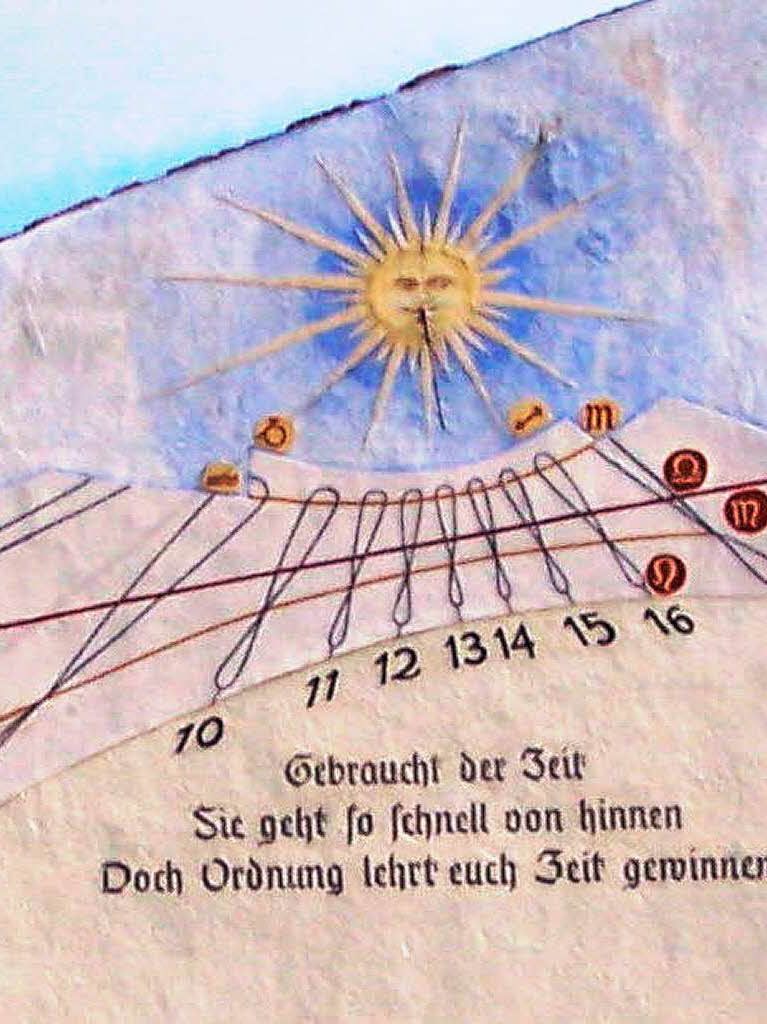 Die Sonnenuhr  der Festhalle, die beim Abriss der Festhalle zerstrt wurde.