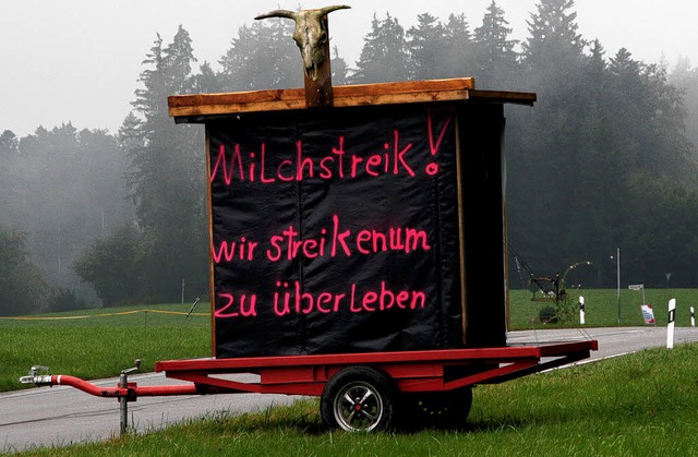 Milchbauernprotestes  bei St. Mrgen: ...&#8220;  eine Alternative darstellen?   | Foto: eva korinth