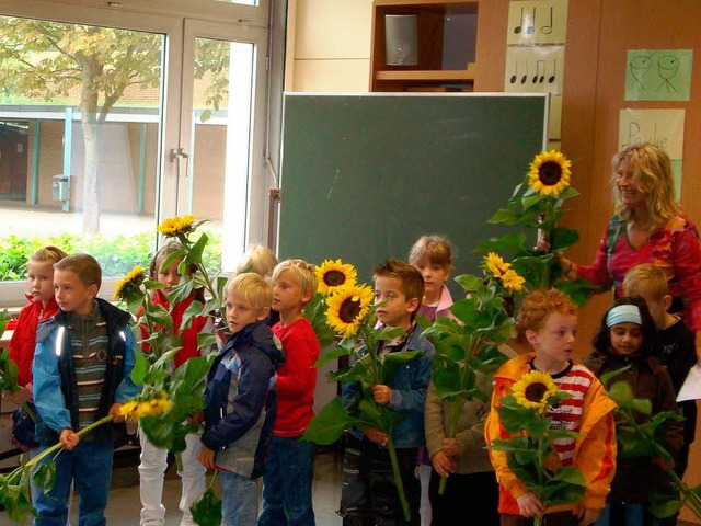 So blumig wurden Kinder in der Emmendi...e Eltern ber einen sicheren Schulweg.  | Foto: hans-jrgen trul