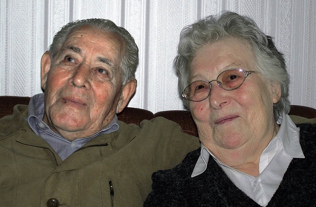 Marie und Hermann Krmer haben 60 Jahre als Ehepaar fest zusammengehalten.   | Foto: Alfons Vgele