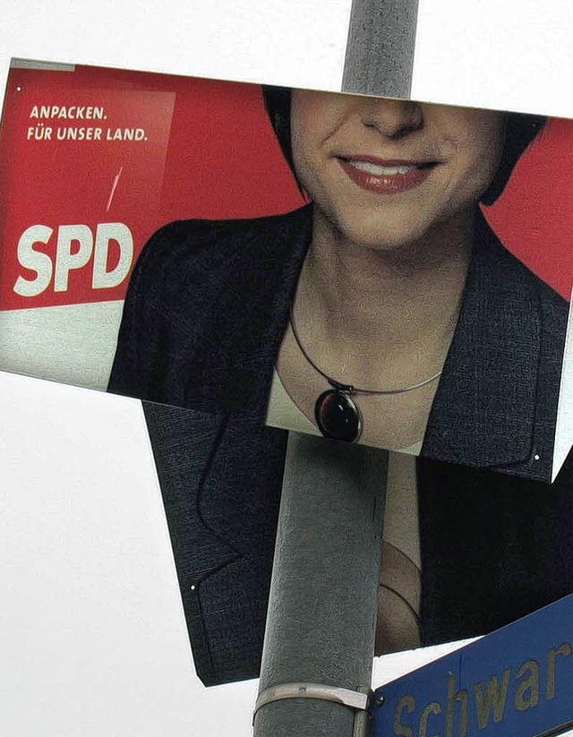 Die SPD nach oben geknickt   | Foto: Katharina Meyer