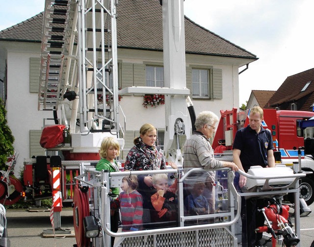 Hoch hinaus ging&#8217;s mit der Teleskopmastbhne.   | Foto: Hanna Vlkle