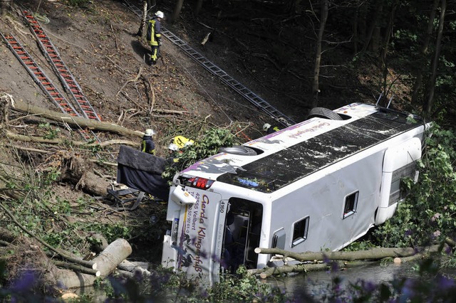 Der Bus strzte den Abhang hinunter.  | Foto: ddp