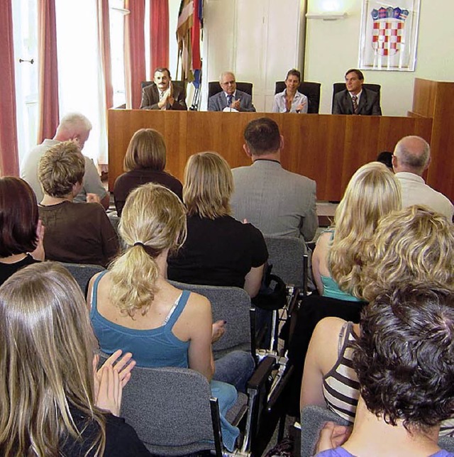 Schlerinnen und Schler der Jahrgangs...ten Kenzingen Partnerstadt  Vinkovci.   | Foto: Privat