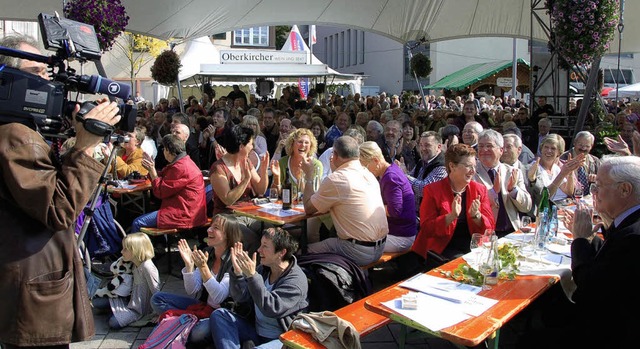 Wo gefeiert wird, da lass&#8217; dich ...beim Ortenauer Weinfest in Offenburg.   | Foto: Hubert Rderer