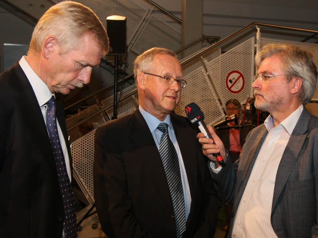 Bei der Analyse: Klaus Schneggenburger vom SWR, der frhere Uni-Rektor Wolfgang Jger und Thomas Hauser, Chefredakteur der Badischen Zeitung  (von links).