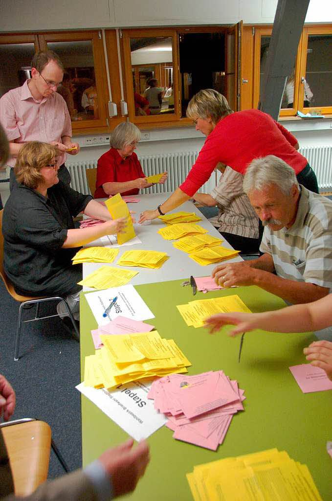 Auszhlung der Stimmen im Rathaus