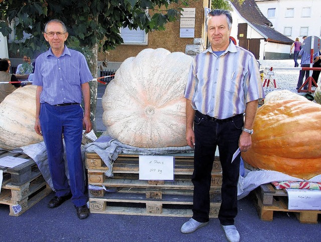 Krbis-Champion  Franz Jehle (rechts) ... dritten Platz belegte Werner Kaiser.   | Foto: Freudig