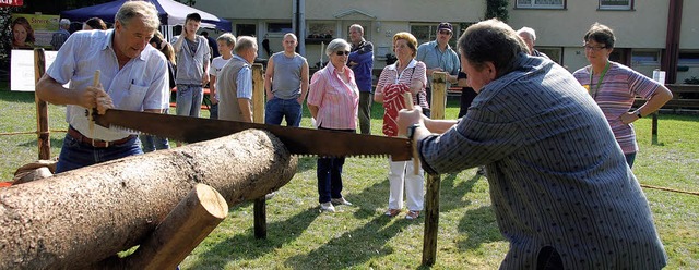 Sgen nach alter Technik gehrte zum Programm beim Dorffest in Schweighof.   | Foto: Sigrid Umiger