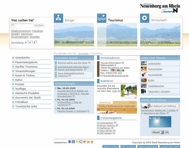 Der Tourismus ist einer der drei groen Bereiche der Neuenburger Homepage.  | Foto: Alexander Anlicker