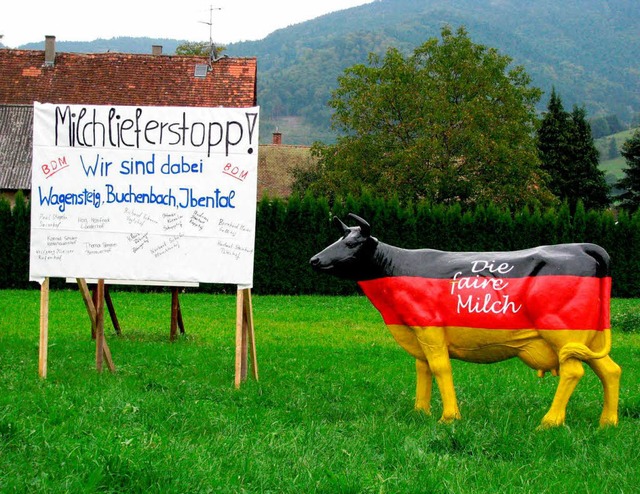 Damit es alles wissen:  Buchenbach  ist mit den Milchbauern solidarisch.   | Foto: Monika Rombach