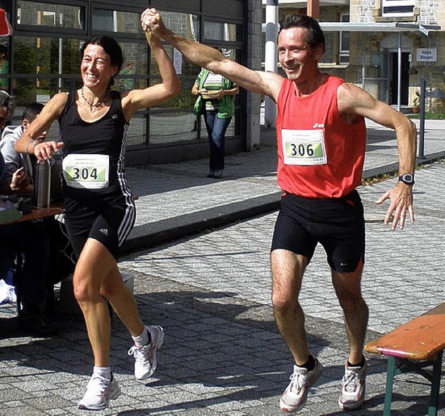 Gemeinsam macht  Laufen doppelt Spa &...ur diese beiden Sportler bewiesen es.   | Foto: Kanmacher